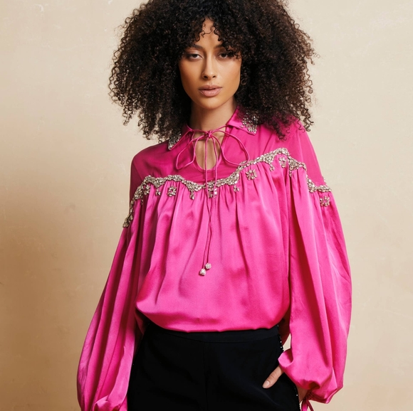 DELARA EMBELLISHED TOP - Picture 1 of 4